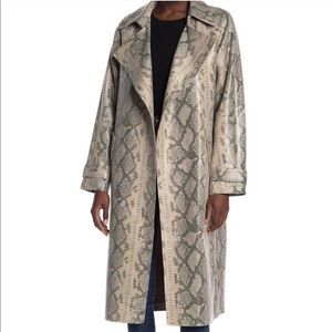 NWT. Bagatelle faux snake skin suede trench coat